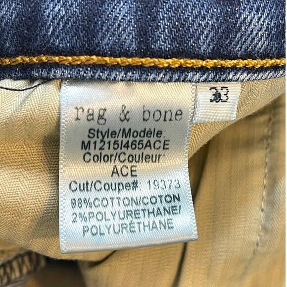 Rag & Bone Men’s Fit 3 Classic Jeans | Size 33 | ACE Wash | Standard Issue - Picture 8 of 11